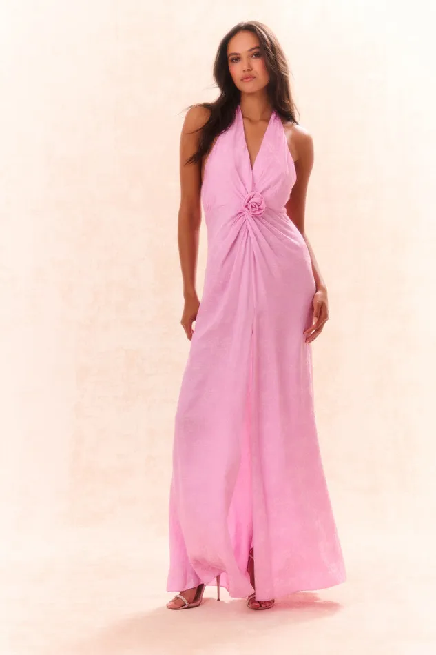 Women LoveShackFancy Dresses Lowry Halter Maxi Dress Pirouette Pink