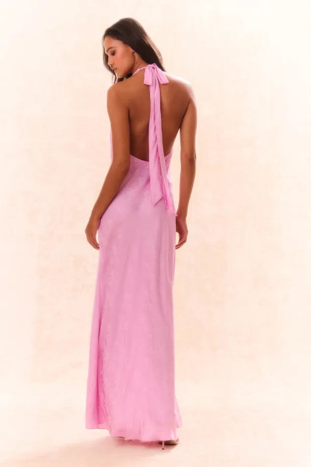 Women LoveShackFancy Dresses Lowry Halter Maxi Dress Pirouette Pink
