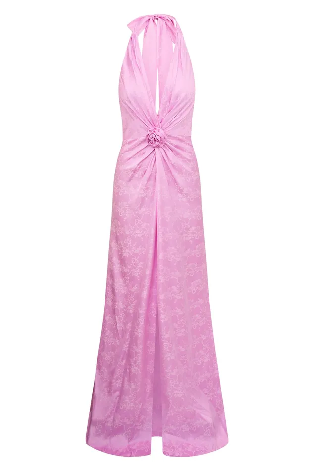 Women LoveShackFancy Dresses Lowry Halter Maxi Dress Pirouette Pink
