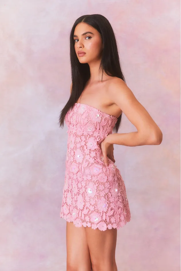 Women LoveShackFancy Dresses Paulinette Iridescent Sequin Mini Dress Fairytale Pink Women LoveShackFancy Dresses Paulinette Iridescent Sequin Mini Dress Fairytale Pink