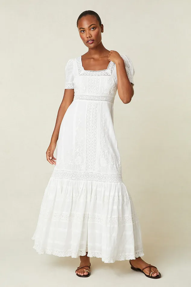 Women LoveShackFancy Dresses Ryan Victorian Maxi Dress True White