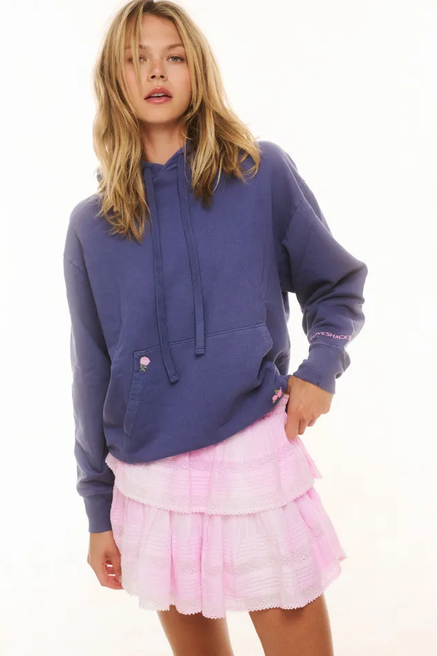 Women LoveShackFancy Tees and Fleece Lalita Hoodie Blueberry Women LoveShackFancy Tees and Fleece Lalita Hoodie Blueberry