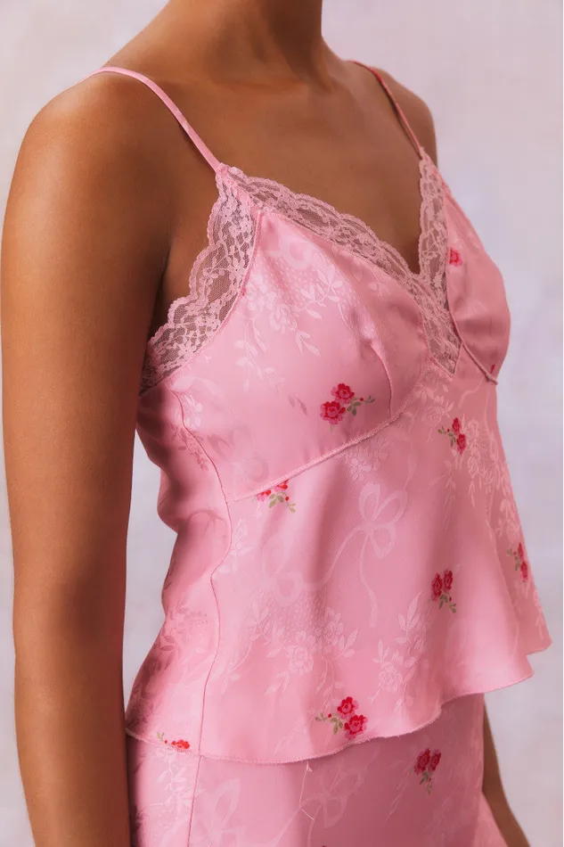 Women LoveShackFancy Tops Fox Cami Top Cherry Pink