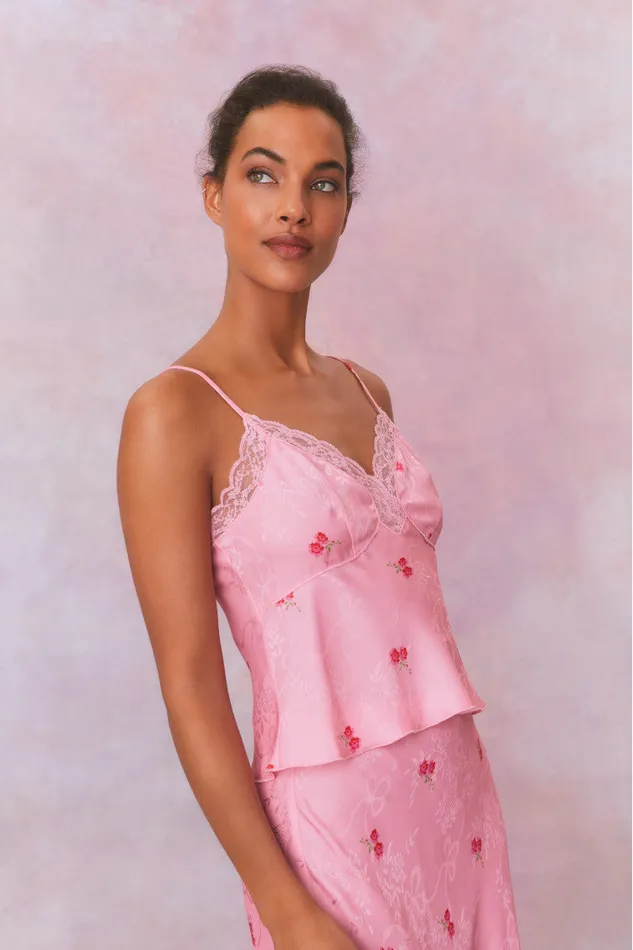 Women LoveShackFancy Tops Fox Cami Top Cherry Pink