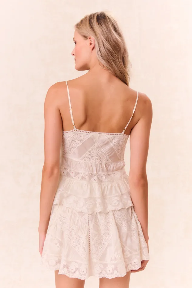 Women LoveShackFancy Tops Luschia Lace Cami Top Off White