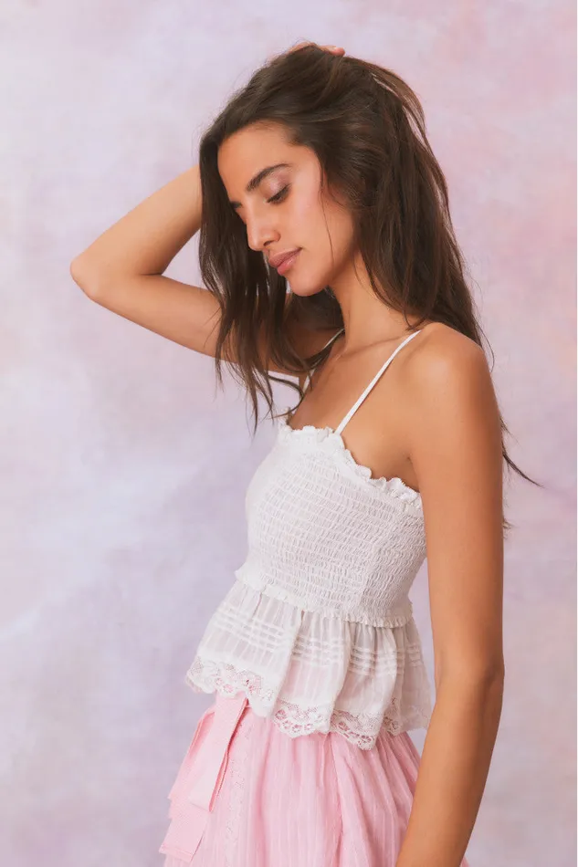 Women LoveShackFancy Tops Marzenia Top True White