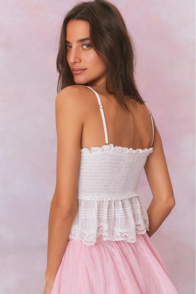 Women LoveShackFancy Tops Marzenia Top True White