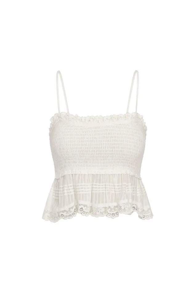 Women LoveShackFancy Tops Marzenia Top True White
