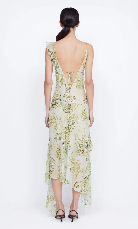 Women LYLOU FRILL DRESS 8211 LEMON PAISLEY Bec Bridge Midi Dresses