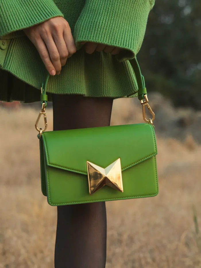 Women Mac Duggal Mini Green Leather Shoulder Bag With Gold Hardware 8211 FINAL SALE Pear Shoulder Bags Women Mac Duggal Mini Green Leather Shoulder Bag With Gold Hardware 8211 FINAL SALE Pear Shoulder Bags