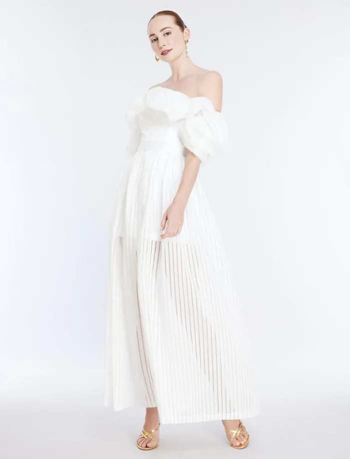 Women Maisie Off Shoulder Romper Gardenia BCBG Dresses Women Maisie Off Shoulder Romper Gardenia BCBG Dresses
