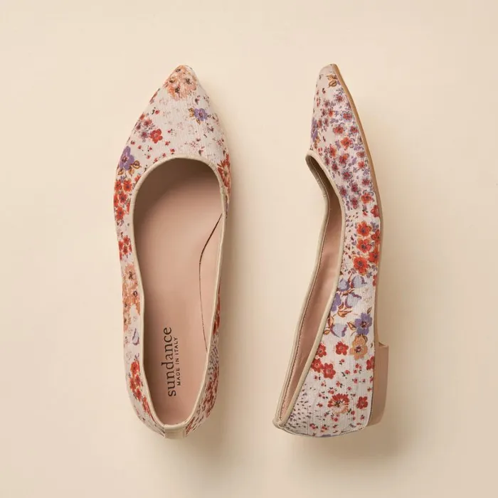 Women Marais Flats Creamflorl Sundance Catalog Shoes
