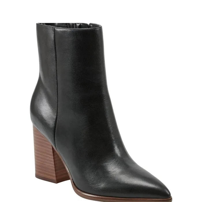 Women Marc Fisher Boots and Booties Melysa Dress Bootie Black Leather