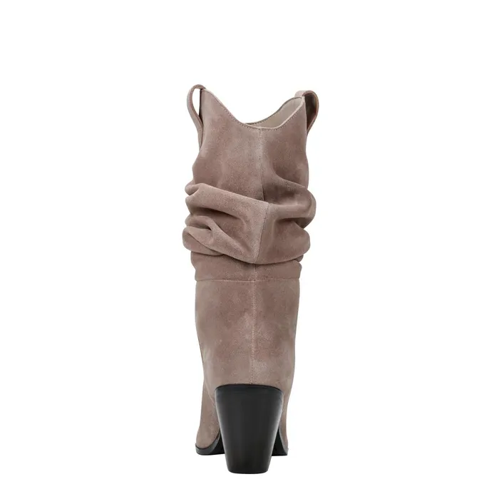 Women Marc Fisher Boots and Booties Myleea Slouchy Boot Natural Suede