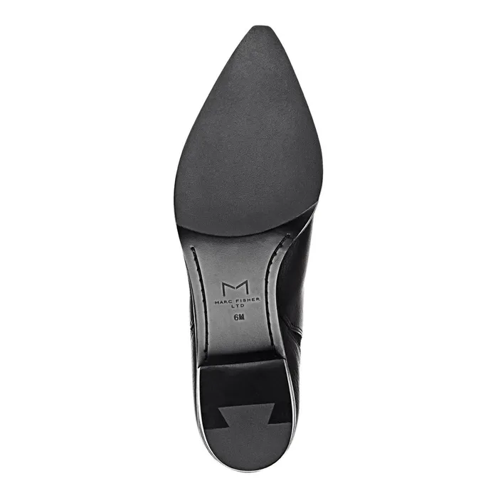 Women Marc Fisher Boots and Booties Yale Pointy Toe Chelsea Bootie Black Leather