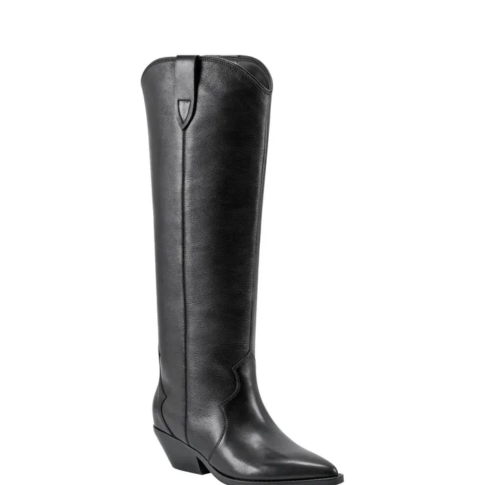 Women Marc Fisher Boots Ander Western Boot Black Leather