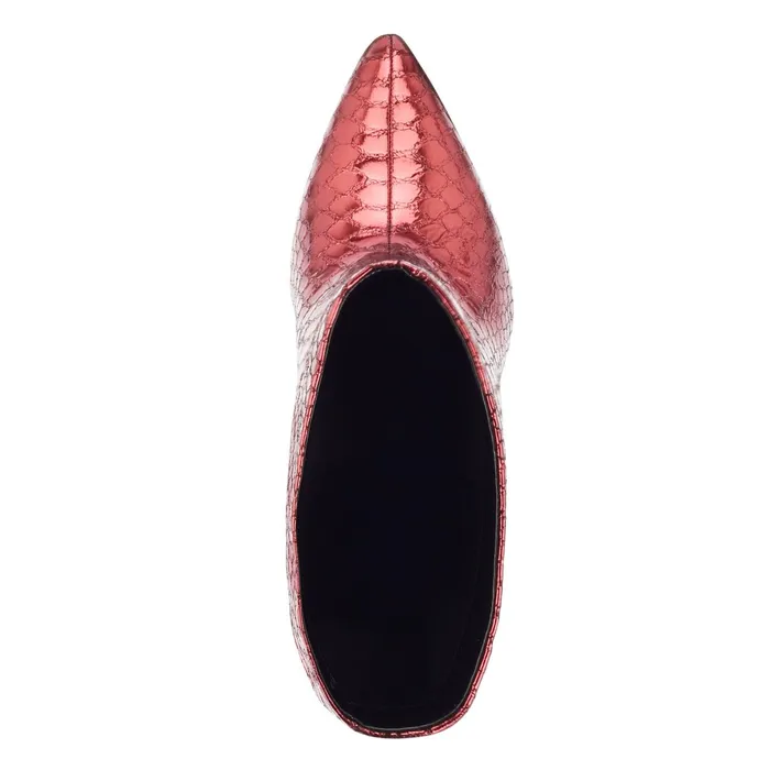 Women Marc Fisher Boots Romy Heeled Boot Red Snake Suede