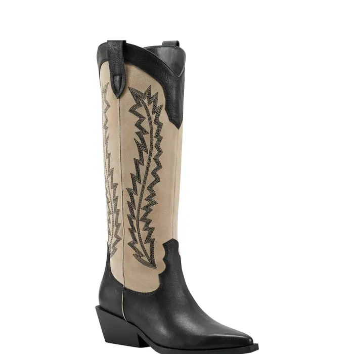 Women Marc Fisher Boots Roselle Western Boot Black Leather