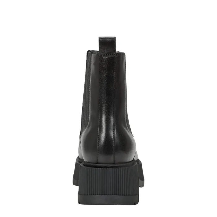 Women Marc Fisher Casual Boots Bermida Lug Sole Bootie Black Leather