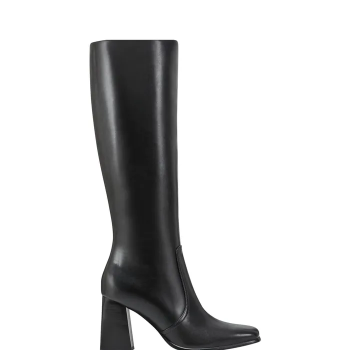 Women Marc Fisher Dress Boots Dreeam Block Heeled Boot Black Leather