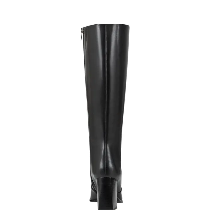 Women Marc Fisher Dress Boots Dreeam Block Heeled Boot Black Leather