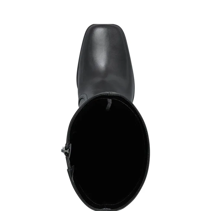 Women Marc Fisher Dress Boots Dreeam Block Heeled Boot Black Leather