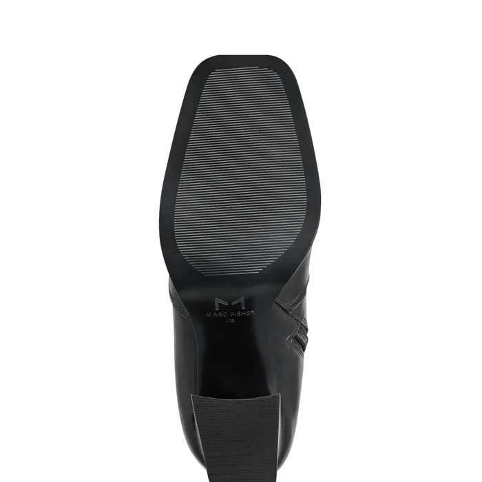 Women Marc Fisher Dress Boots Dreeam Block Heeled Boot Black Leather