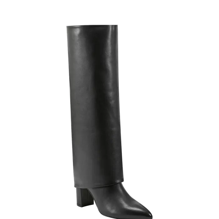 Women Marc Fisher Dress Boots Leina Block Heel Pointy Toe Dress Boot Black