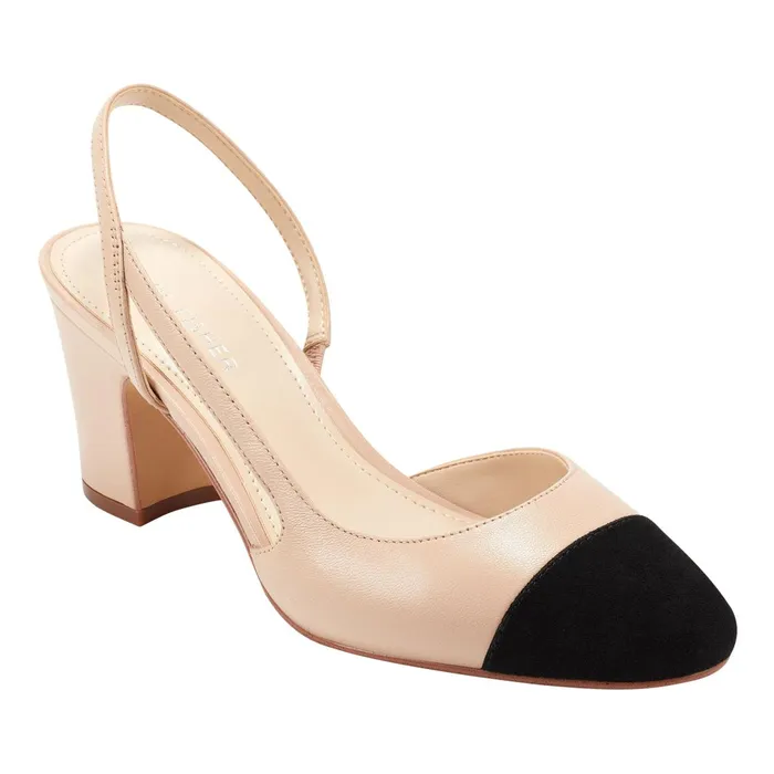 Women Marc Fisher Heels and Pumps Laynie Block Heel Pump Natural