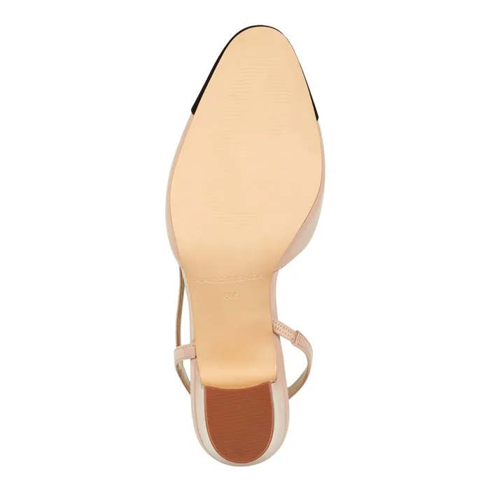 Women Marc Fisher Heels and Pumps Laynie Block Heel Pump Natural