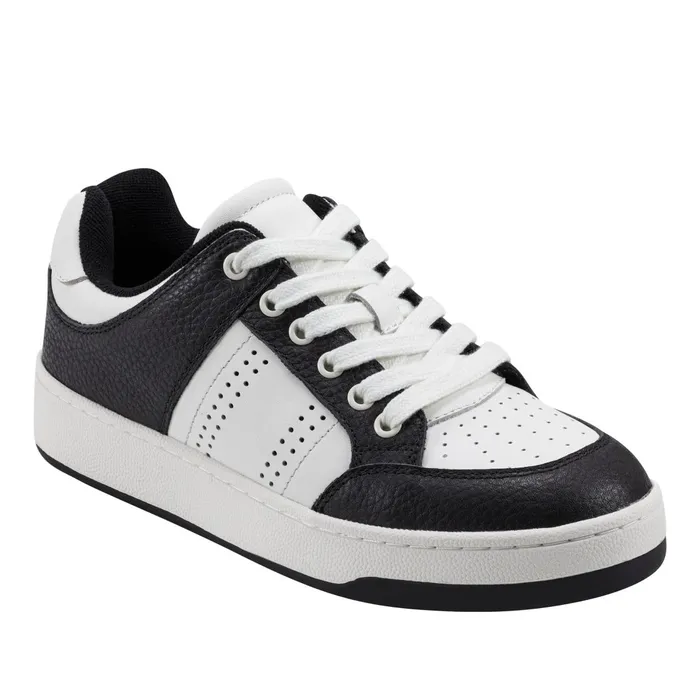 Women Marc Fisher Loafers and Flats Flynnt Laceup Sneaker Whiteblack