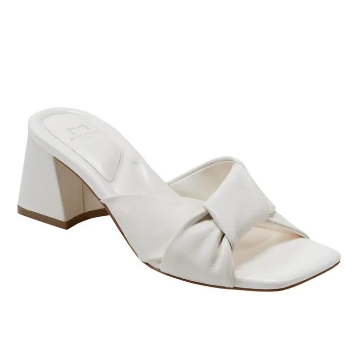 Women Marc Fisher Mules and Slides Calia Block Heel Sandal Ivory