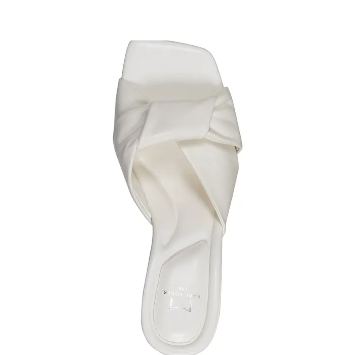 Women Marc Fisher Mules and Slides Calia Block Heel Sandal Ivory