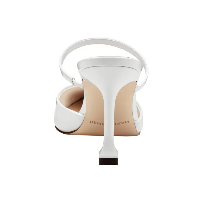 Women Marc Fisher Mules and Slides Hadais Heeled Mule White Patent