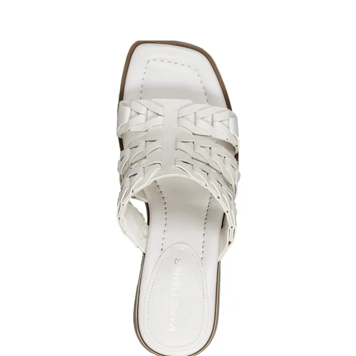 Women Marc Fisher Mules and Slides Melita Block Heel Sandal Ivory