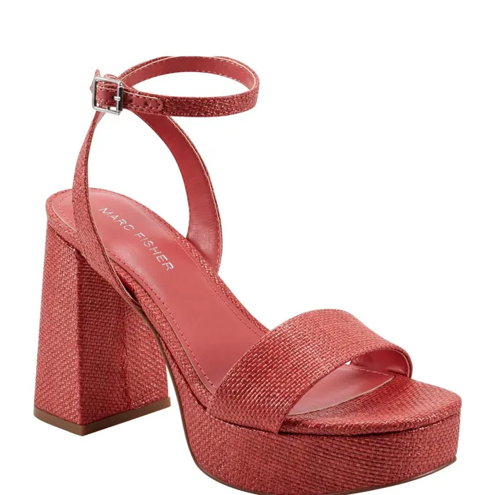 Women Marc Fisher Sandals Sadel Platform Sandal Medium Red
