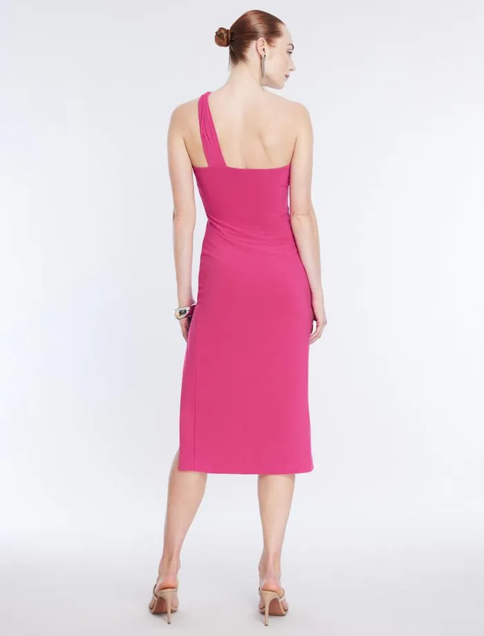 Women Matilda One Shoulder Midi Dress Bright Rose BCBG Dresses Women Matilda One Shoulder Midi Dress Bright Rose BCBG Dresses