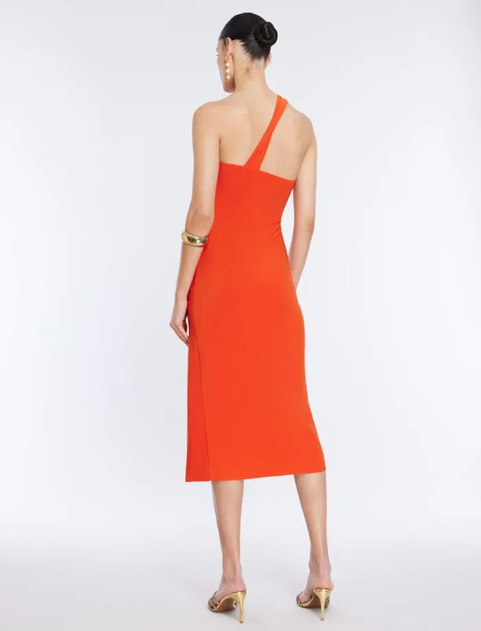 Women Matilda One Shoulder Midi Dress Pumpkin BCBG Dresses Women Matilda One Shoulder Midi Dress Pumpkin BCBG Dresses