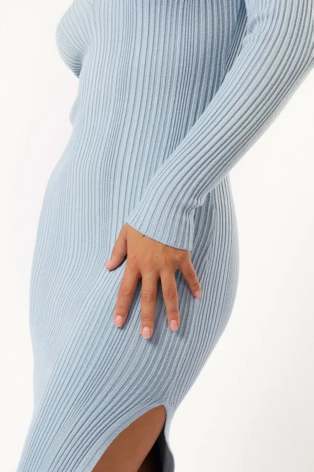 Women Mattie Long Sleeve Maxi Dress Blue Grey Fall Dresses Petal and Pup