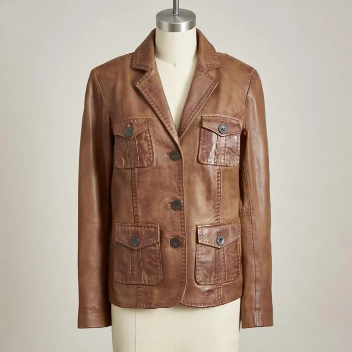 Women Mckenna Leather Blazer Honey Brown Sundance Catalog Jackets and Coats Women Mckenna Leather Blazer Honey Brown Sundance Catalog Jackets and Coats