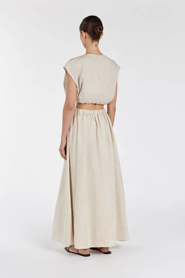 Women Midi DISSH AMY NATURAL LINEN MIDI SKIRT