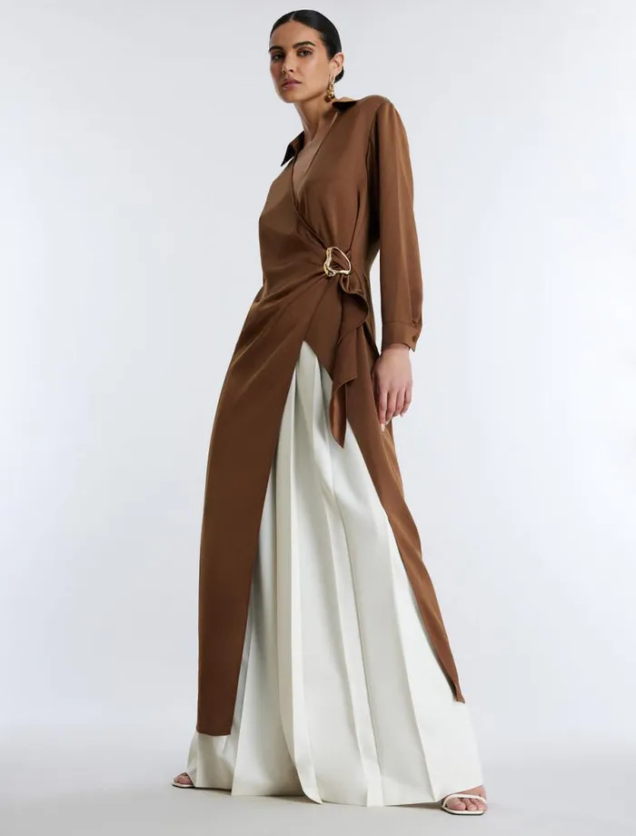 Women Millie Wrap Tunic Top Monks Robe BCBG Tops Women Millie Wrap Tunic Top Monks Robe BCBG Tops