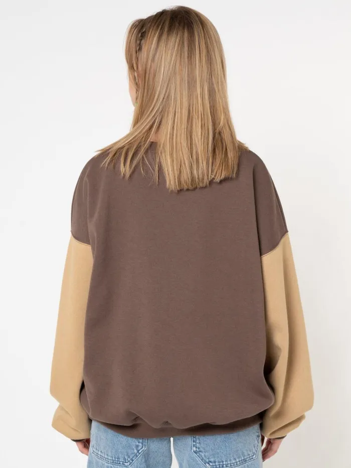 Women Minga London Jackets and Cardigans Brown Beige Colour Block Bomber Jacket