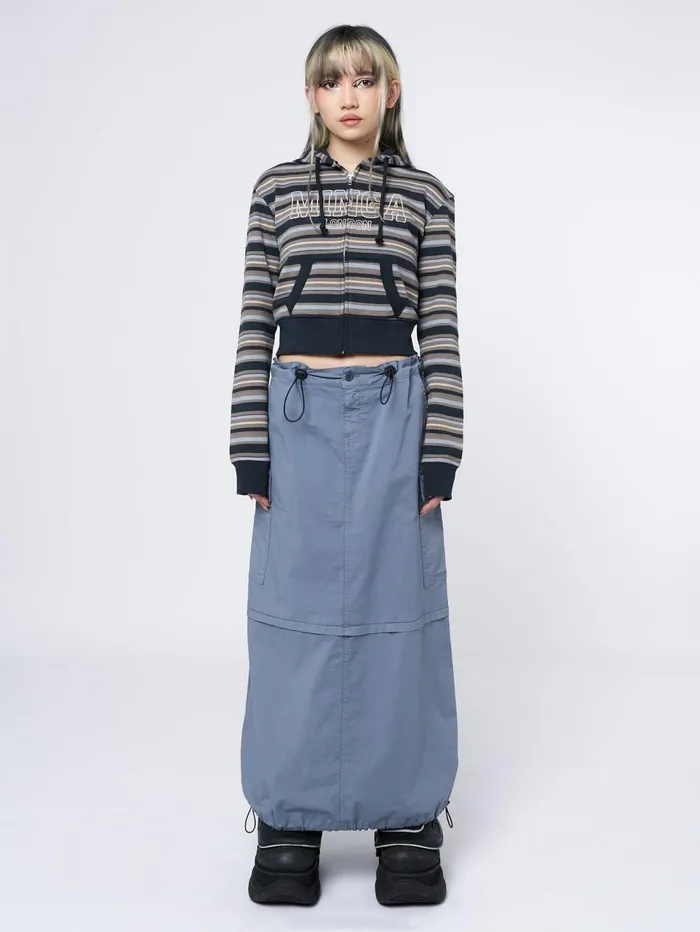 Women Minga London Jackets and Cardigans Deba Striped Zip Up Hoodie