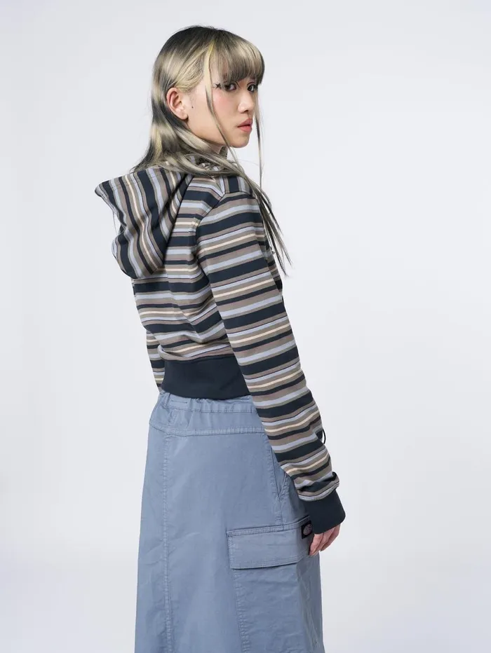 Women Minga London Jackets and Cardigans Deba Striped Zip Up Hoodie