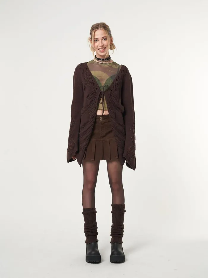 Women Minga London Jackets and Cardigans Fairy Asymmetric Tie Front Cardigan