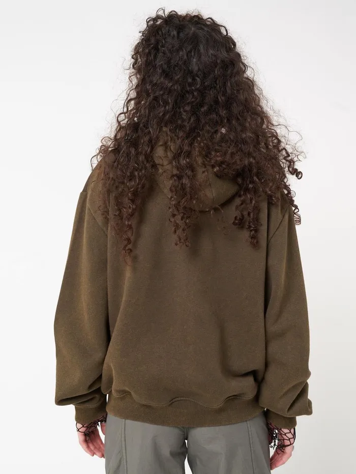 Women Minga London Jackets and Cardigans Rue Washed Zip Up Hoodie