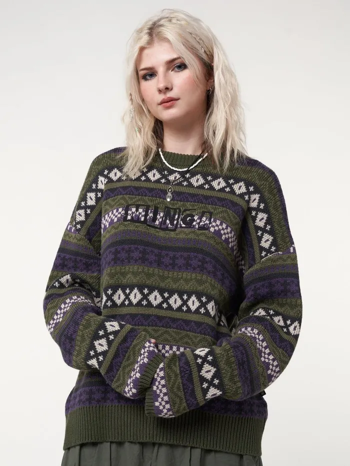 Women Minga London Knitwear Aspen Jacquard Knit Jumper