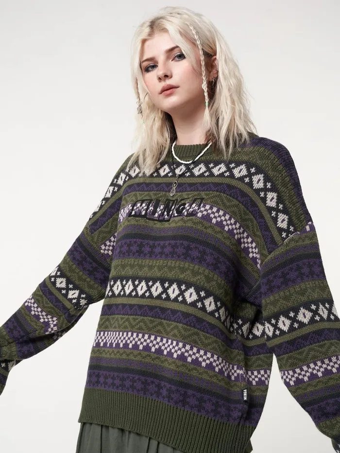 Women Minga London Knitwear Aspen Jacquard Knit Jumper
