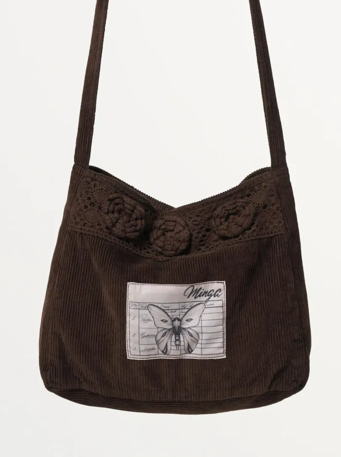 Women Minga London Shop All Melody Crochet Corduroy Crossbody Bag Women Minga London Shop All Melody Crochet Corduroy Crossbody Bag